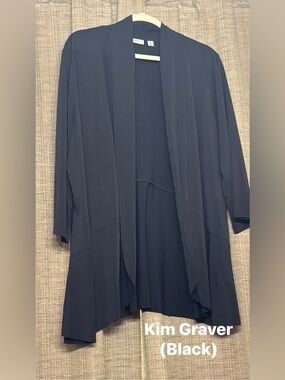 Open-Front Black Women's Top